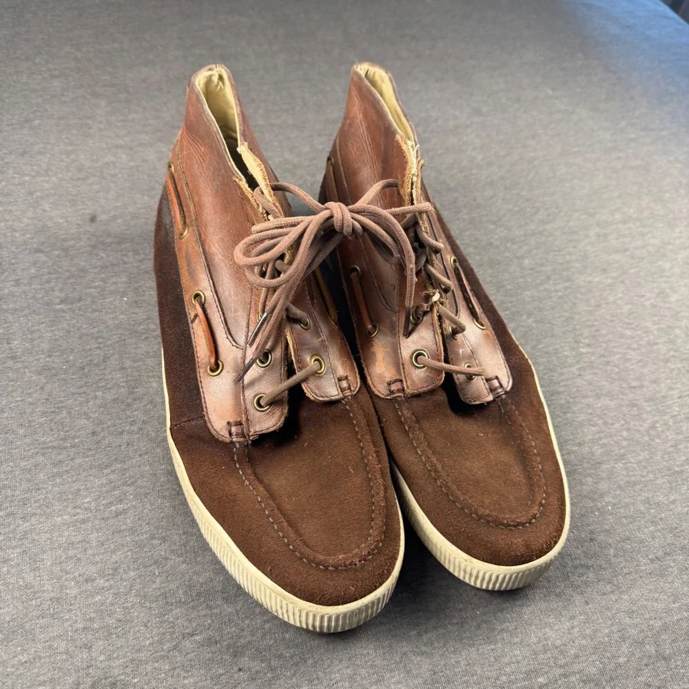 Polo Ralph Lauren Delmon‎ Mens Brown Leather Suede Chukka Boots Size 10.5D